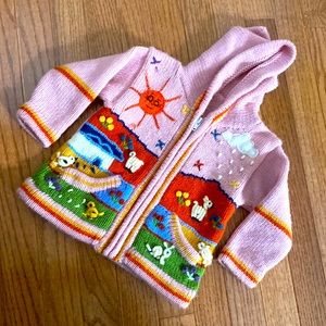 Baby Toddler Embroidered Sweater Pink 12 Months